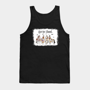 Horse Sheet Horse Ghost Halloween Funny Saying Men Women Tank Top